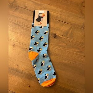 NWT Sock Club Item #1001 Blue Orange Toucan Socks Cotton Blend